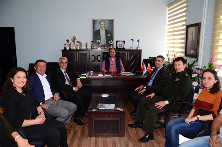 Bozkır Kaymakamı Sayın Emre Öztürk, Bozkır Belediye Başkanı Sayın İbrahim Gün ve Garnizon Komutanı Özgür Can ın Yüksekokulumuza Ziyareti