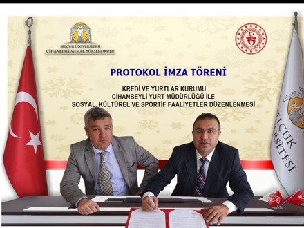 Cihanbeyli Yükseköğretim Kredi ve Yurtlar Kurumu Cihanbeyli Yurt Müdürlüğü ile iş birliği protokolü imzalandı.