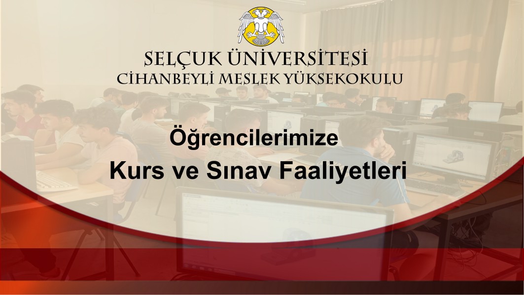 Halk Eğitim Merkezi ve Cihanbeyli Yurt Müdürlükleri ile yapılan Protokoller çerçevesinde; Meslek Yüksekokulumuz Laboratuvarında Öğrencilerimize Kurs ve Sınav faaliyetleri gerçekleştirilmiştir.