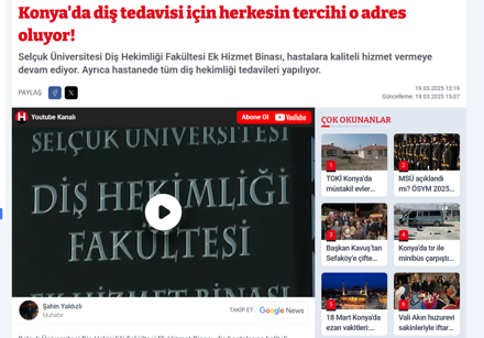 Konya'da diş tedavisi için herkesin tercihi o adres oluyor!