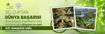 Selçuk Üniversitesi, dünyanın en yeşil 431’inci kampüsü