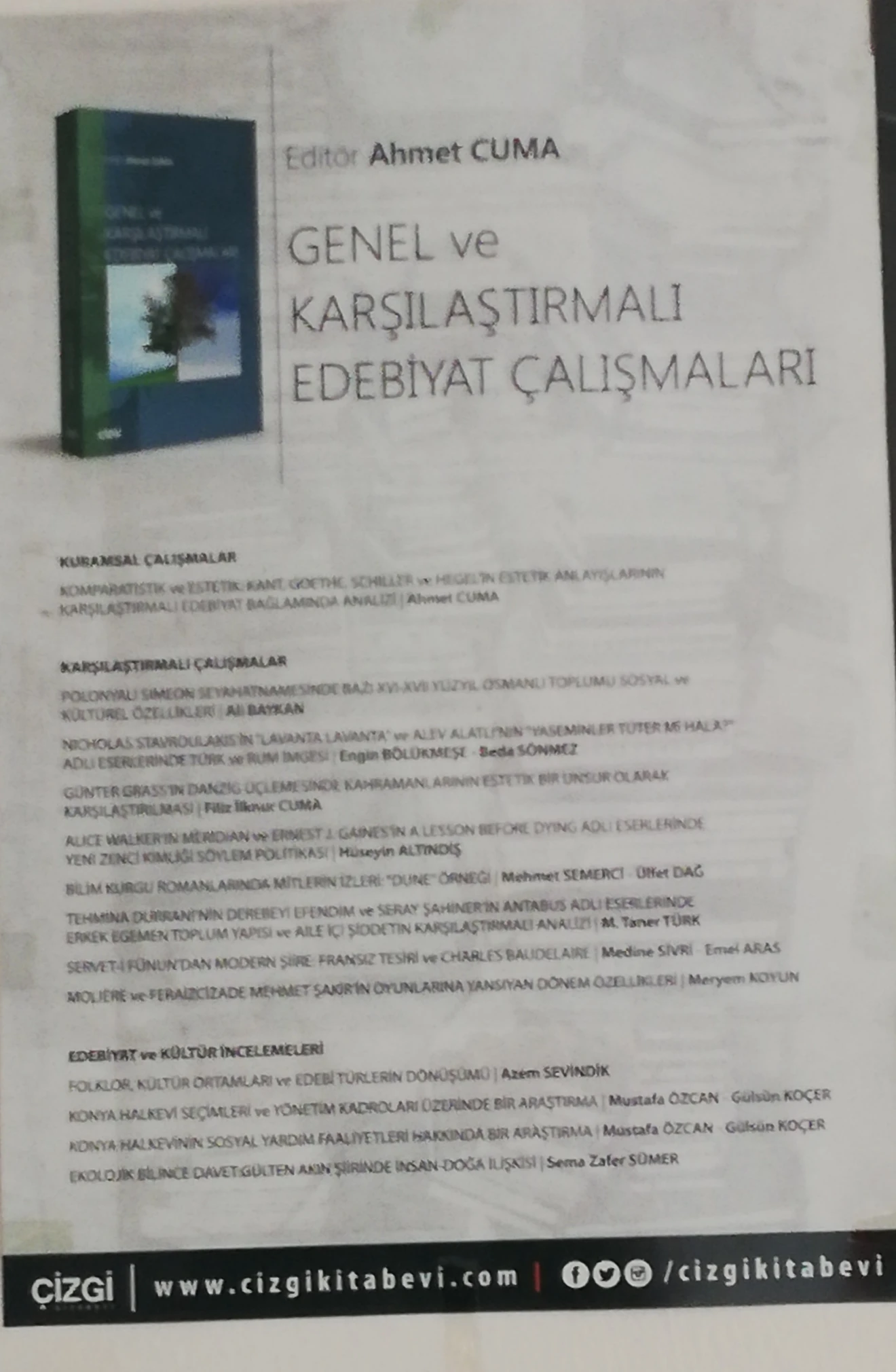 Genel ve Karşılaştırmalı Edebiyat Çalışmaları