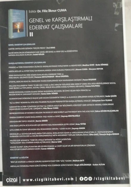 Genel ve Karşılaştırmalı Edebiyat Çalışmaları II
