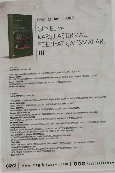 Genel ve Karşılaştırmalı Edebiyat Çalışmaları III