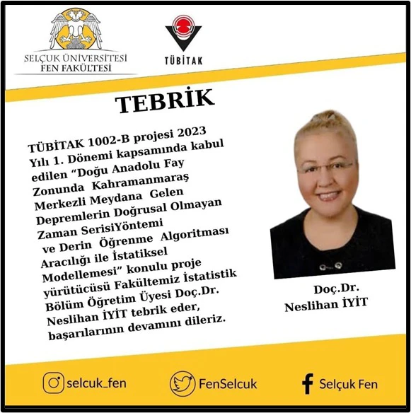 TÜBİTAK 1002-B 2023 Yılı 1. Dönem Kapsamında Kabul Alan Proje