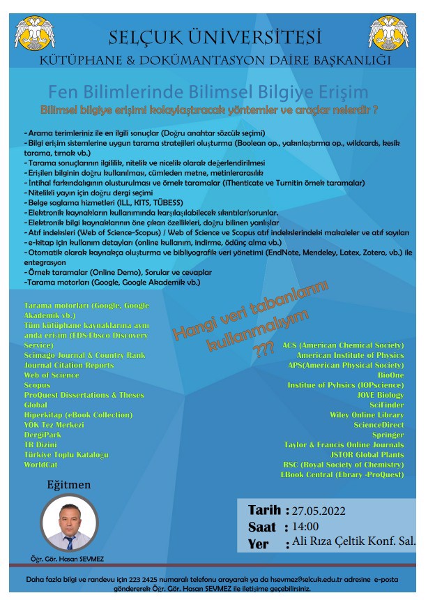 Fen bilimlerinde Bilimsel Bilgiye Erişim