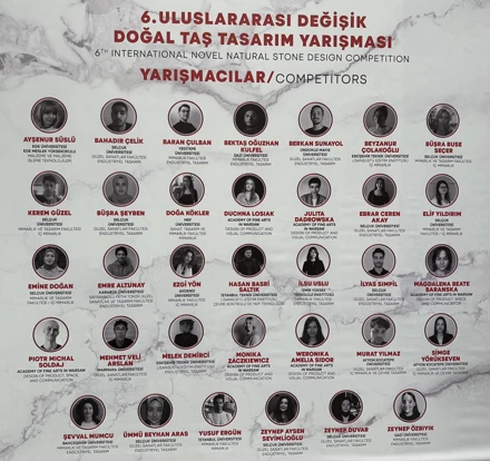 6. Uluslararası Değişik Doğal Taş Tasarım Yarışması'ndan 5 ödül