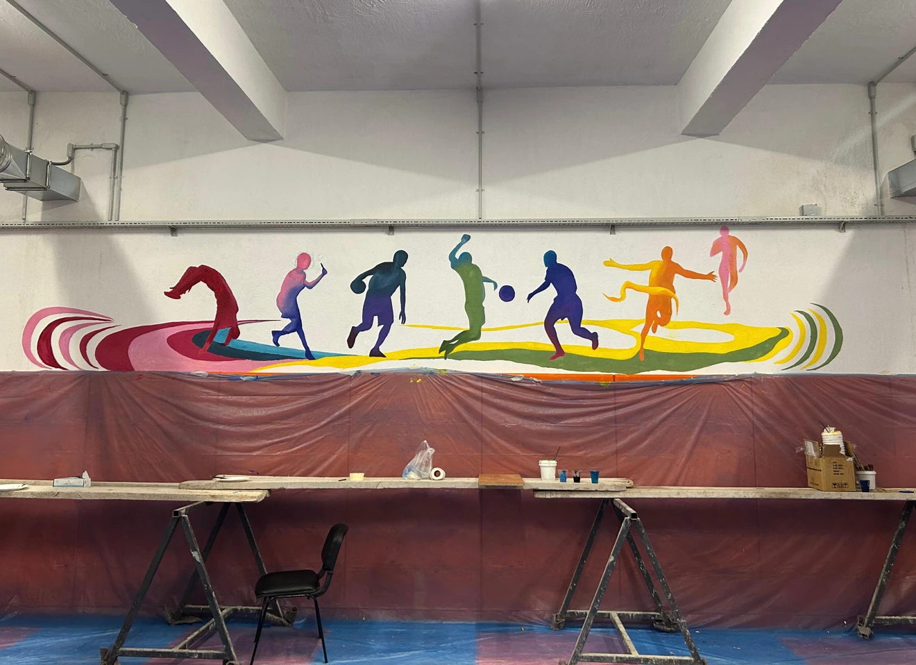 Selçuklu Belediyesi Sille İlkokulu Spor Salonu Duvar Boyama Etkinliği 