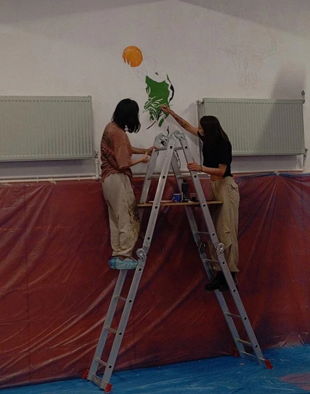 Selçuklu Belediyesi Sille İlkokulu Spor Salonu Duvar Boyama Etkinliği 