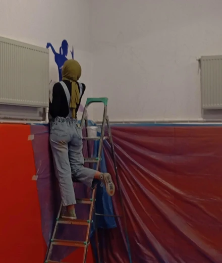 Selçuklu Belediyesi Sille İlkokulu Spor Salonu Duvar Boyama Etkinliği 