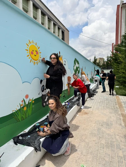 Selçuklu Belediyesi Sevgi Anaokulu Duvar Boyama Etkinliği