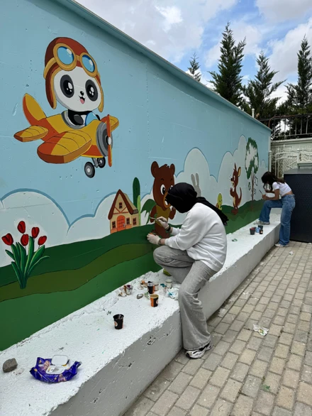 Selçuklu Belediyesi Sevgi Anaokulu Duvar Boyama Etkinliği