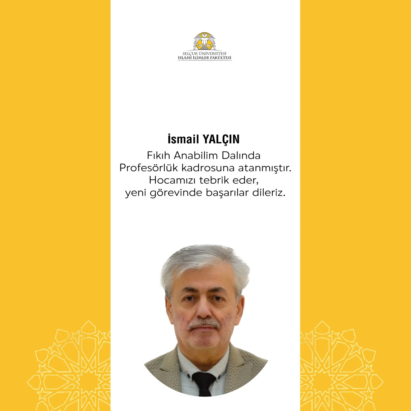 Yeni Profesörümüz İsmail Yalçın