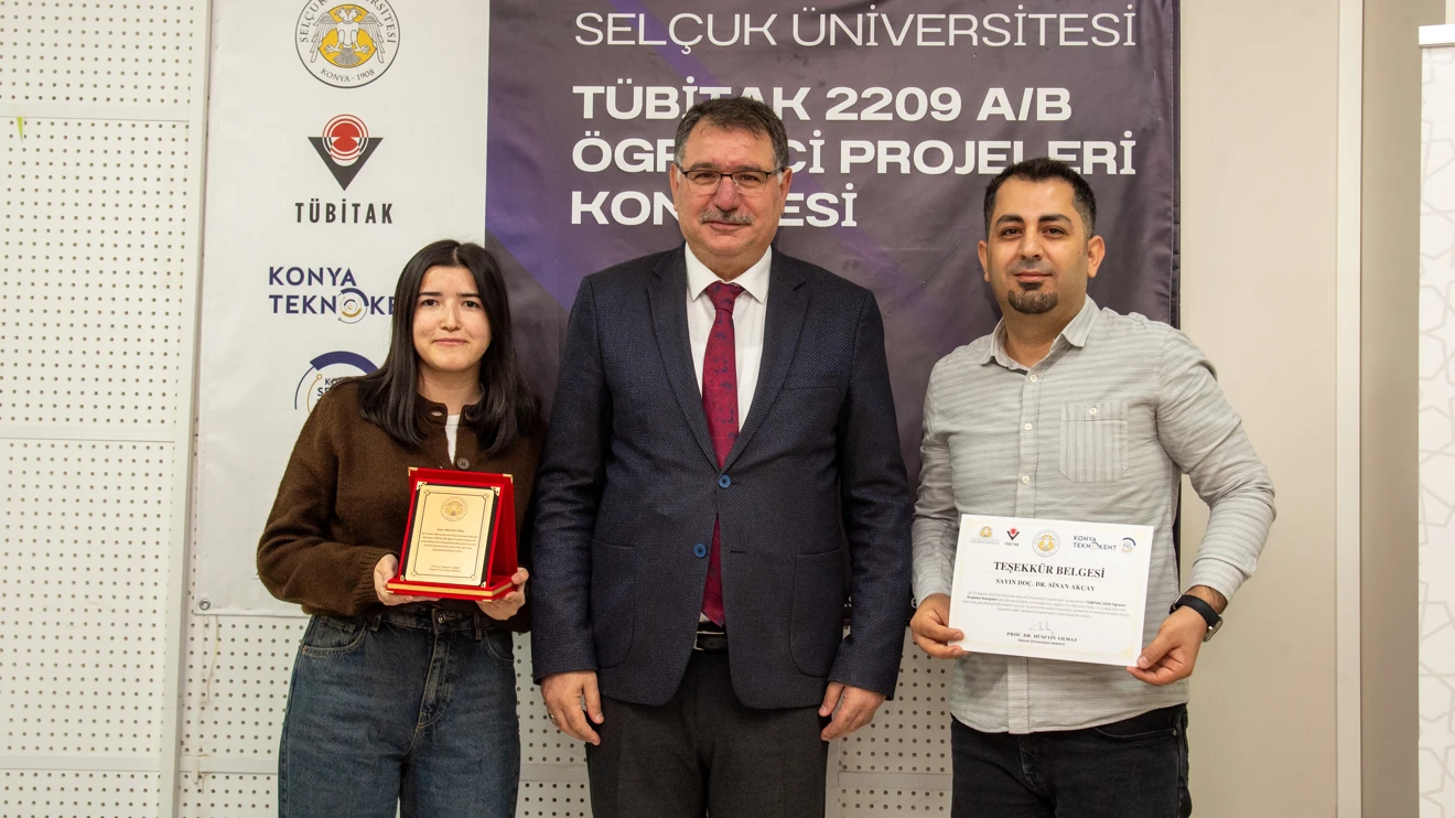 TÜBİTAK 2209 A/B Öğrenci Projeleri Kongresi’nde dereceye giren öğrencilere Teşekkür Belgesi 