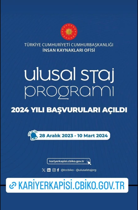 Ulusal Staj Programı Başvuru Duyurusu
