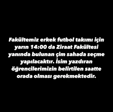 Fakülte Futbol Takım Seçmeleri