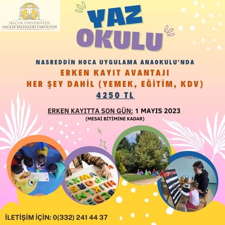 Nasreddin Hoca Uygulama Anaokulu'nda Erken Kayıt Avantajı