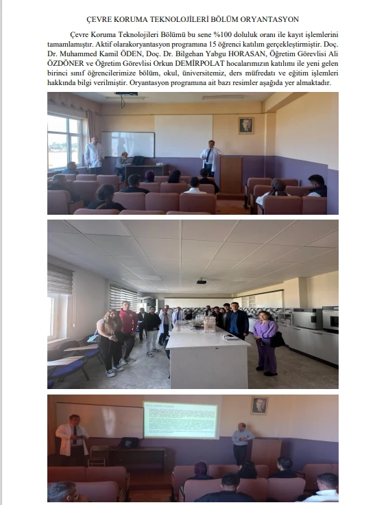 BÖLÜM ORYANTASYON PROGRAMI